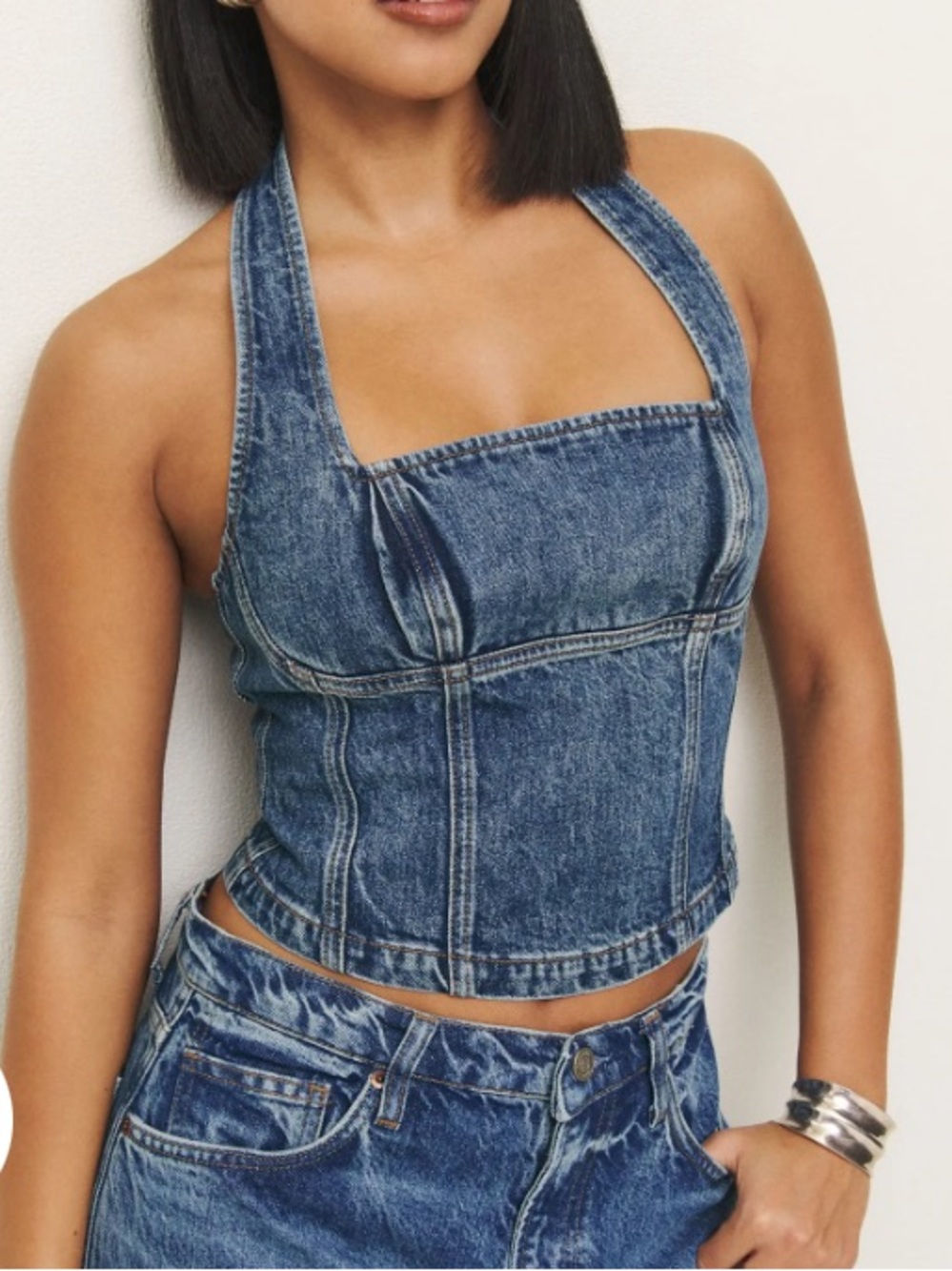 NWT REFORMATION Lucinda Denim Top!
